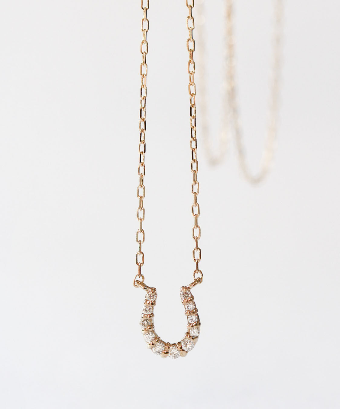  「ダイヤモンド ホースシュー ネックレス | K10YG」|ネックレス|