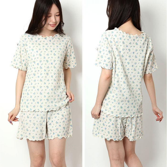 BACKYARD FAMILY「ルームウェア レディース 通販 JEMORGAN ジェーイーモーガン 花柄 半袖 ショートパンツ」|ルームウェア|
