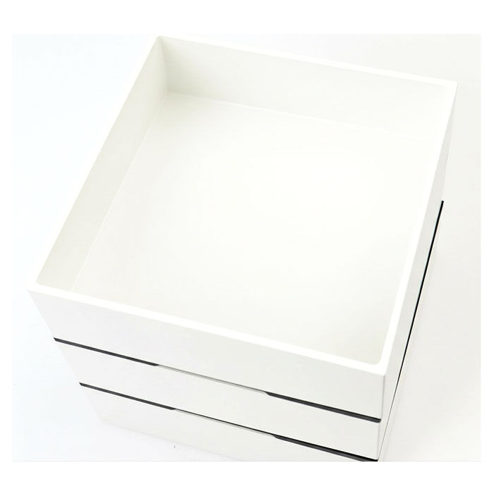 BACKYARD FAMILY「重箱 仕切り付き 3段 通販 三段 オードブル重 お重箱 15cm 5寸 スクエア ホワイト 白」|食器・キッチングッズ|