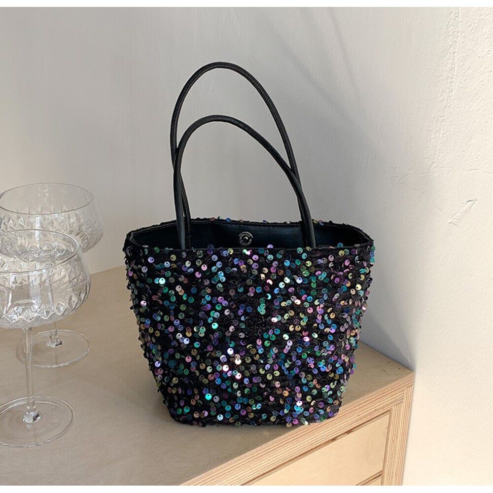 BACKYARD FAMILY「スパンコール バッグ 通販 パーティバッグ トートバッグ 2way 斜めがけ スパンコールバック」|ショルダー・メッセンジャー|ブラック2