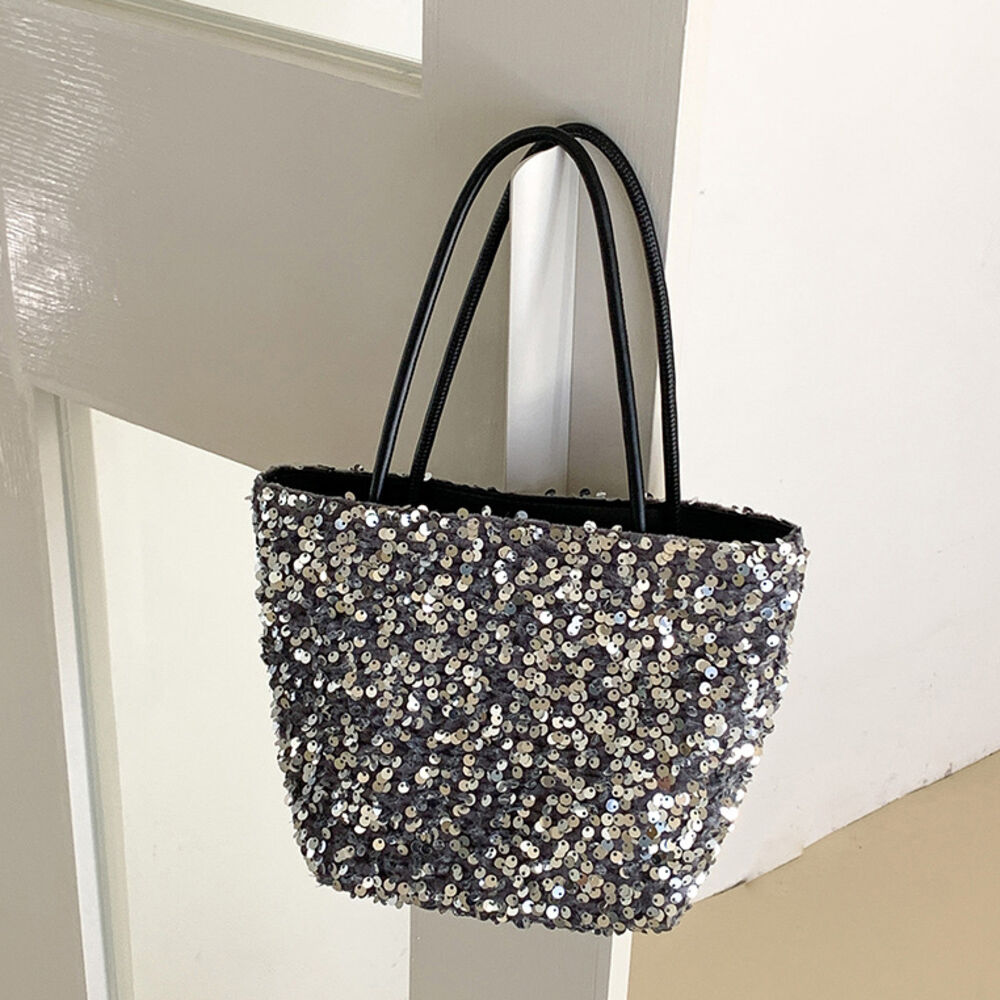 BACKYARD FAMILY「スパンコール バッグ 通販 パーティバッグ トートバッグ 2way 斜めがけ スパンコールバック」|ショルダー・メッセンジャー|シルバー1