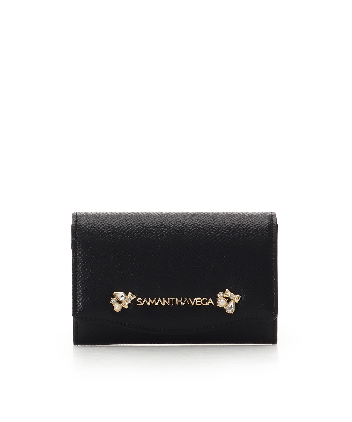 Samantha Vega「アクセントビジューカードケース」|コインケース|ブラック