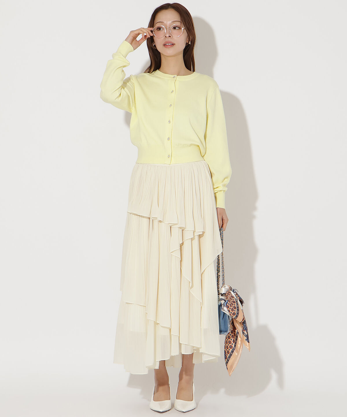 アンドクチュール「ティアードプリーツスカート」|フレア|