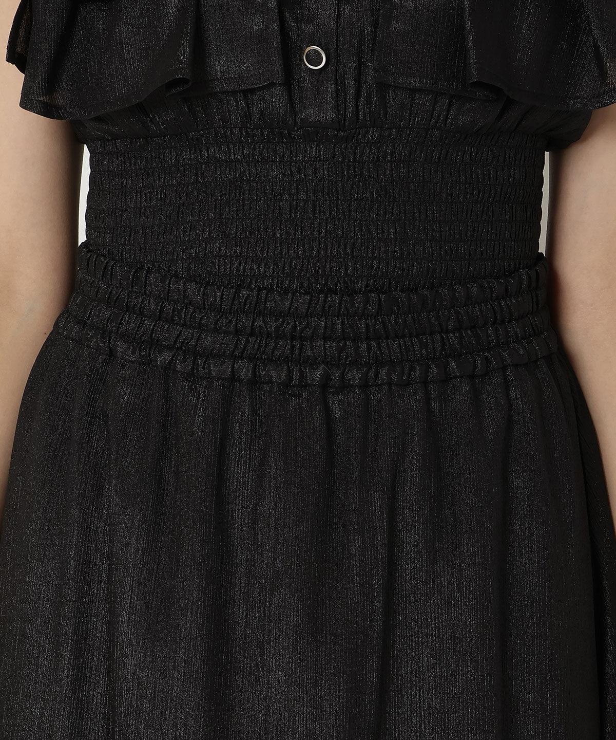 REDYAZEL「シャイニー楊柳ティアードスカート」|フレア|