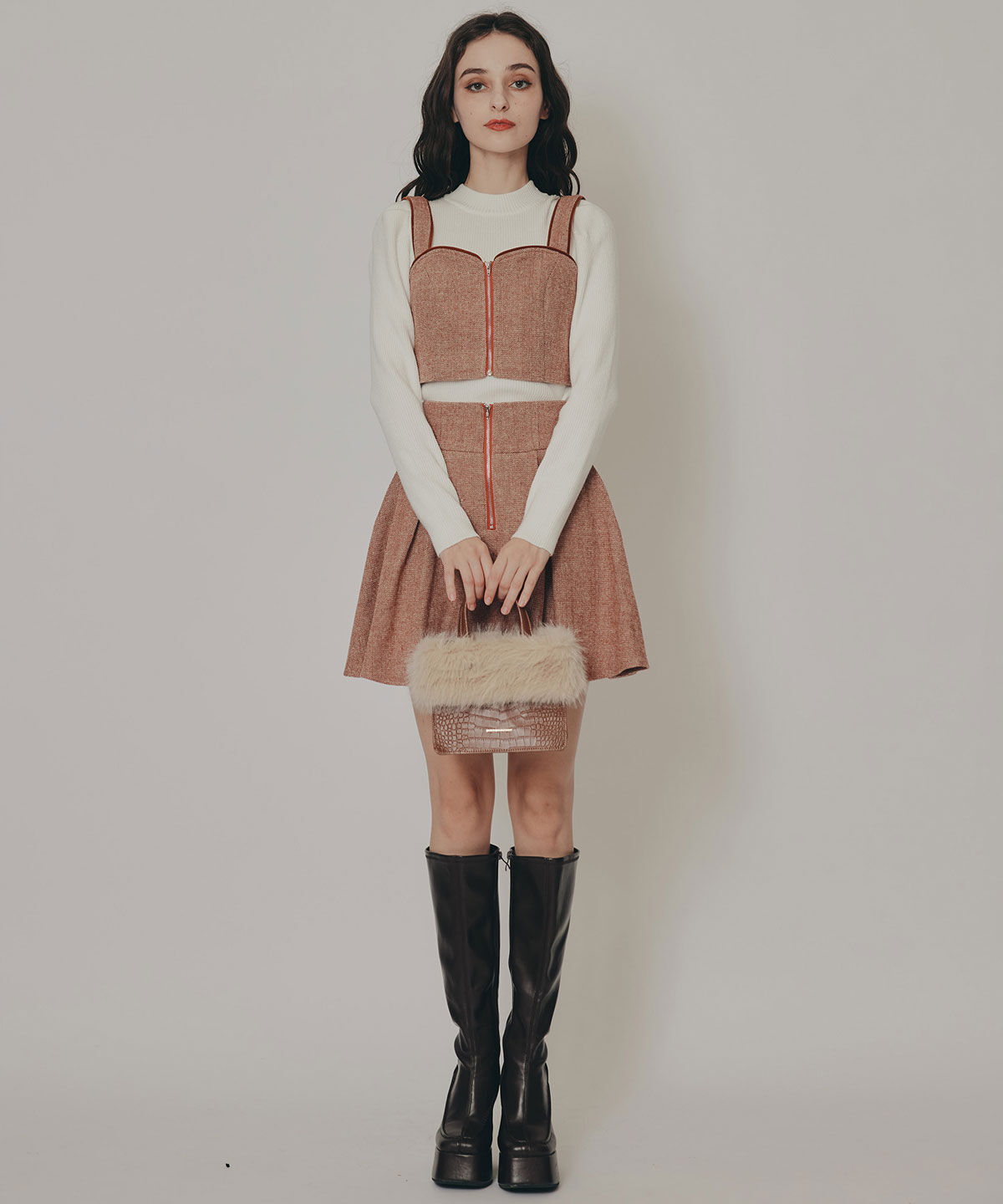 REDYAZEL「パワショルボトルネックニットトップス」|ニット・セーター|