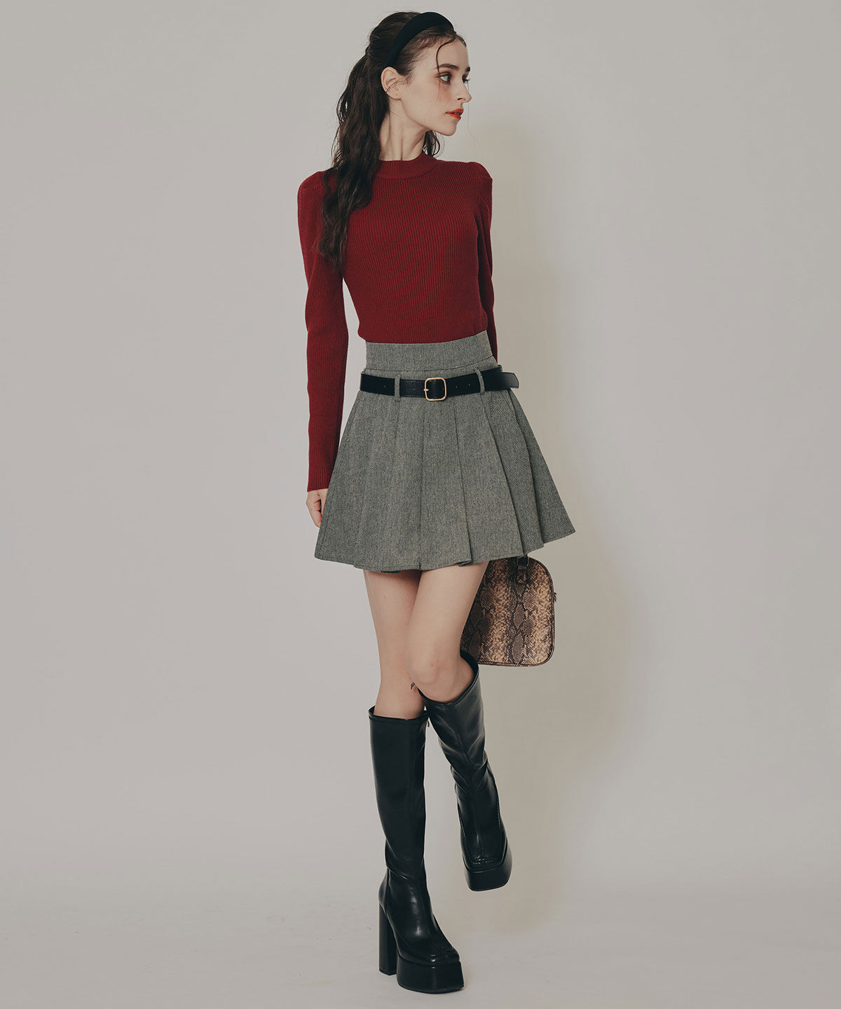 REDYAZEL「パワショルボトルネックニットトップス」|ニット・セーター|