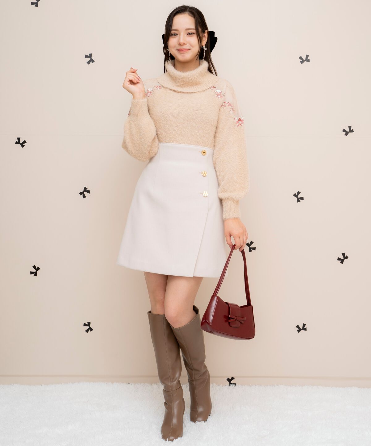 WILLSELECTION「刺繍シャギーニットプルオーバー」|ニット・セーター|