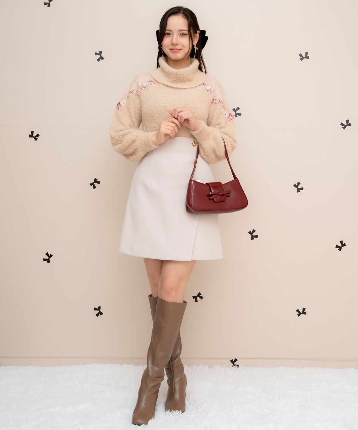 WILLSELECTION「刺繍シャギーニットプルオーバー」|ニット・セーター|