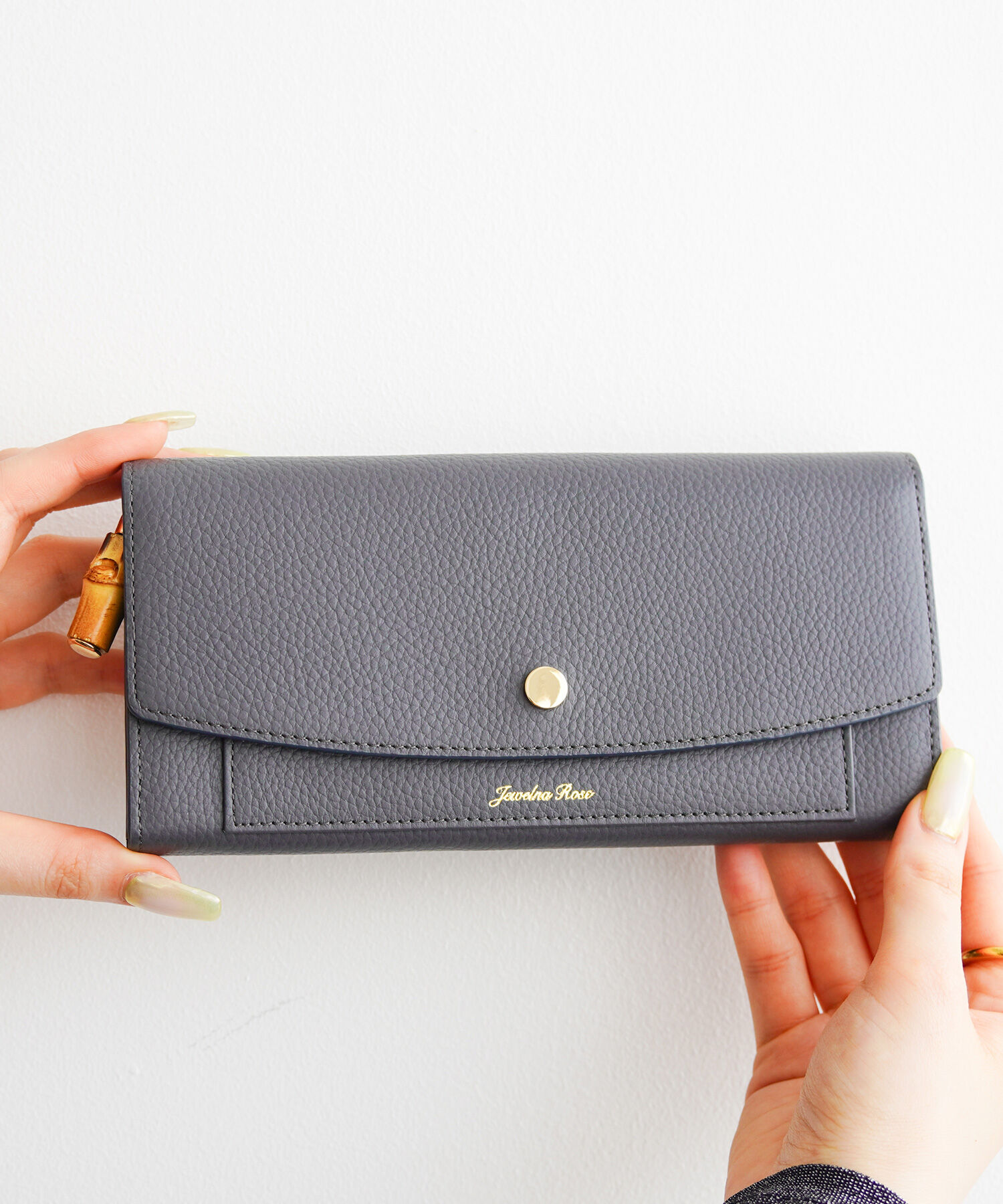 Jewelna Rose「Jewelna Rose フォリー・ウォレット 本革 長財布 15148」|財布|グレー