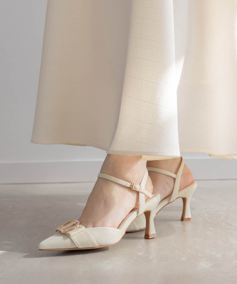  「ビジューパーツストラップパンプス」|パンプス|