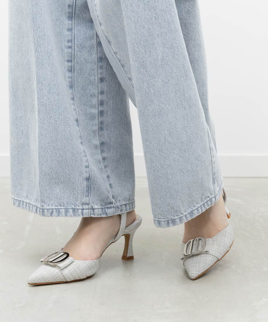  「ビジューパーツストラップパンプス」|パンプス|