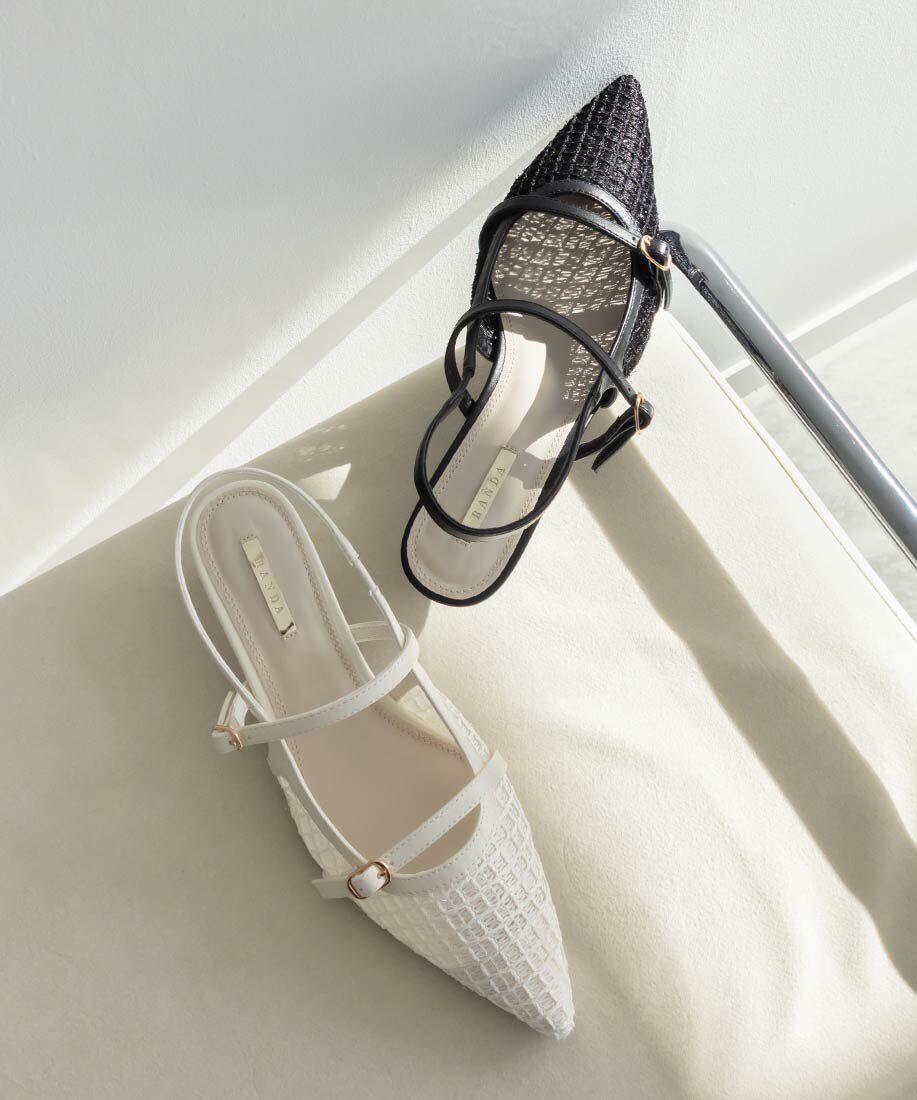  「シアーチェックバックストラップパンプス」|パンプス|