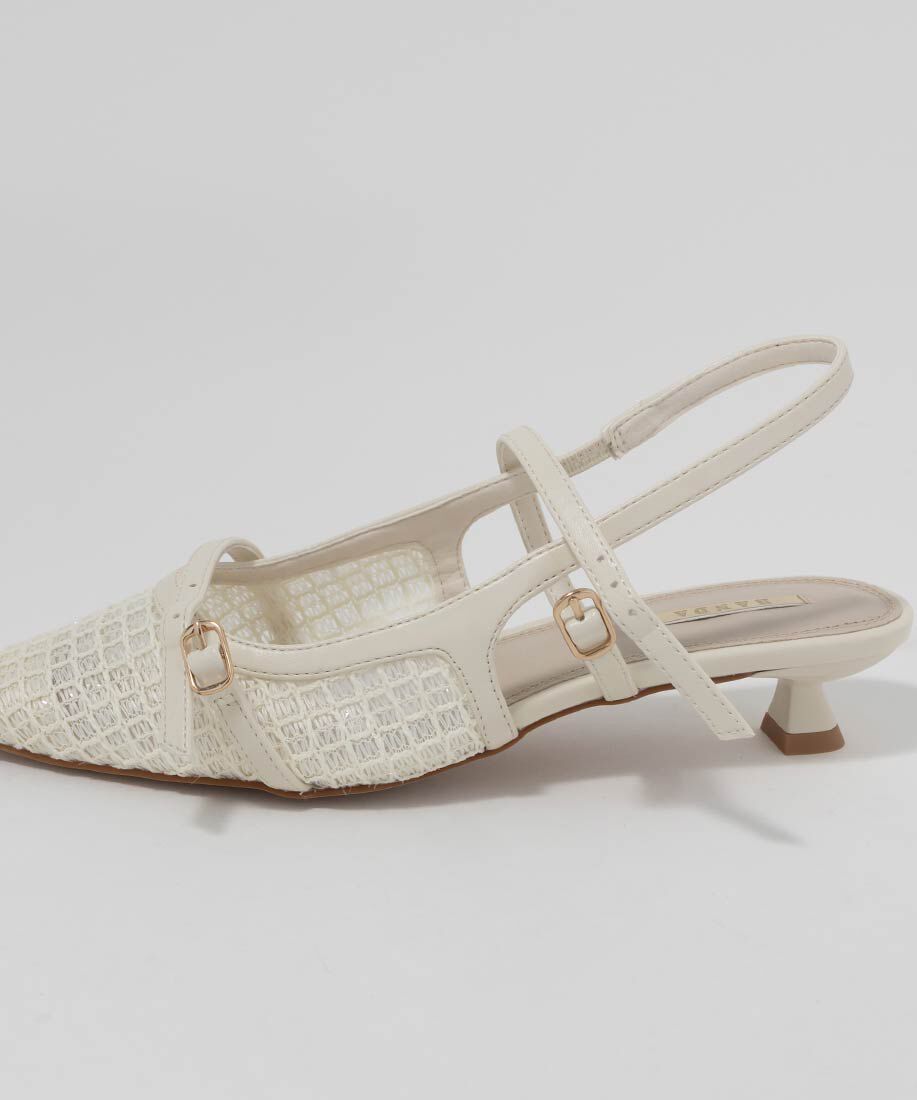  「シアーチェックバックストラップパンプス」|パンプス|