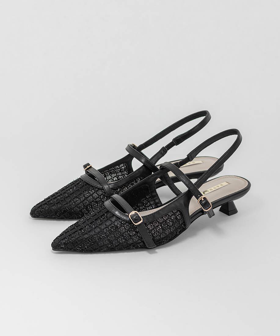  「シアーチェックバックストラップパンプス」|パンプス|