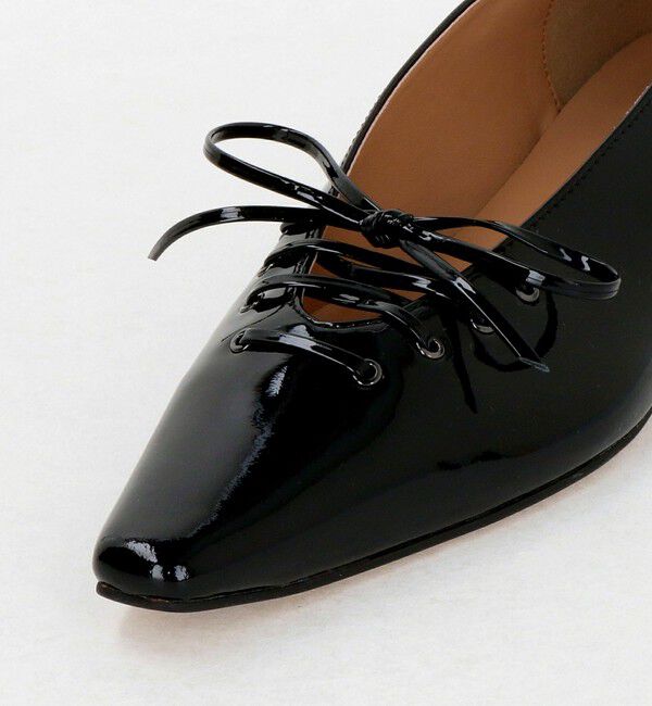 UNITED ARROWS「エナメル レースアップ フラットシューズ」|パンプス|
