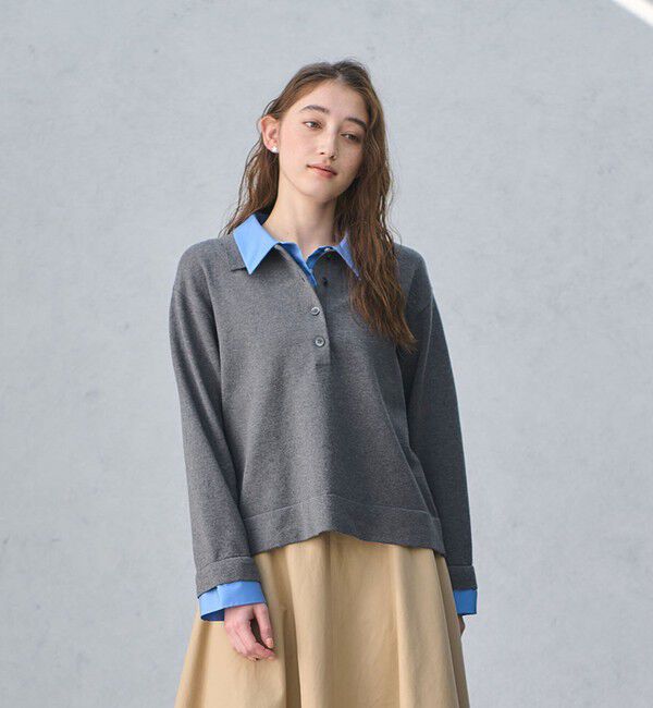 UNITED ARROWS「4WAY シャツコンビ ポロニット ‐ウォッシャブル‐」|ニット・セーター|