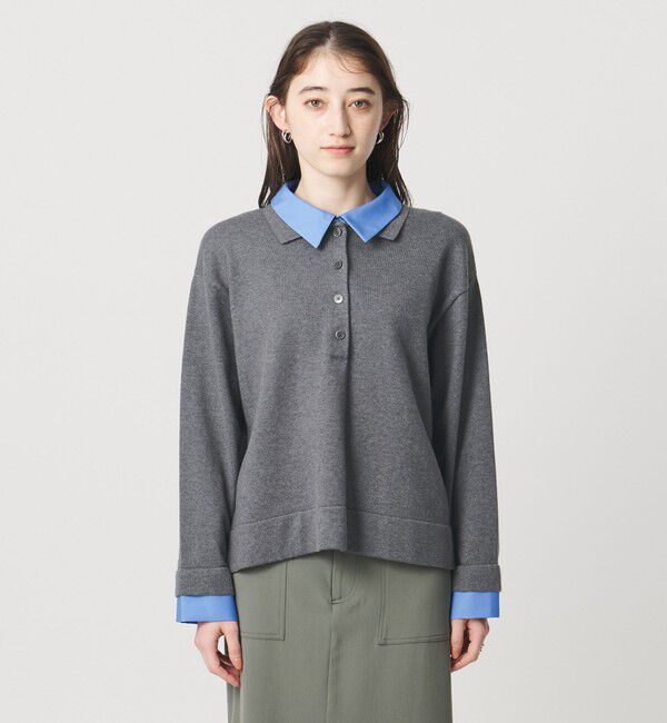 UNITED ARROWS「4WAY シャツコンビ ポロニット ‐ウォッシャブル‐」|ニット・セーター|