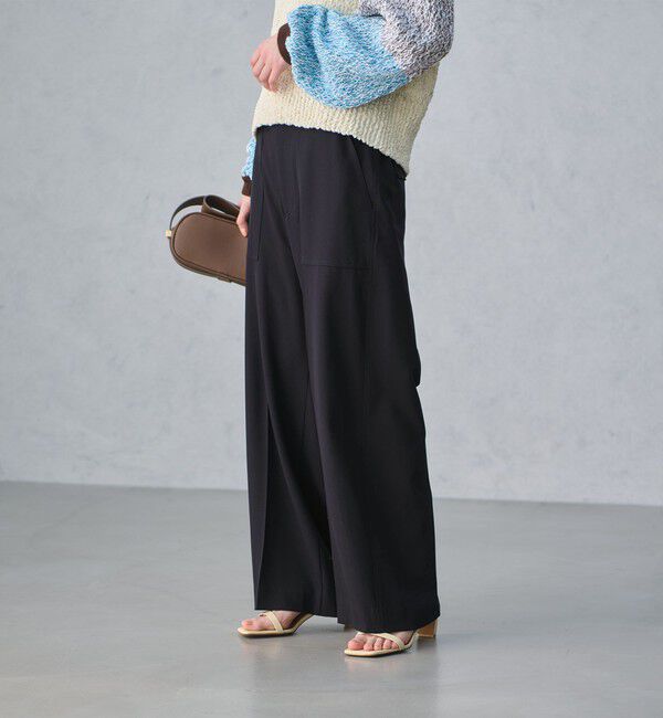 UNITED ARROWS「アセテートポリエステル ベイカーパンツ」|チノ|NAVY