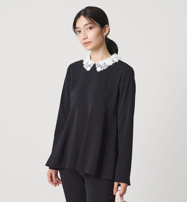 UNITED ARROWS「FEEL CLEAN 2WAY ブラウス ‐防しわ ストレッチ UVカット‐」|シャツ・ブラウス|NAVY