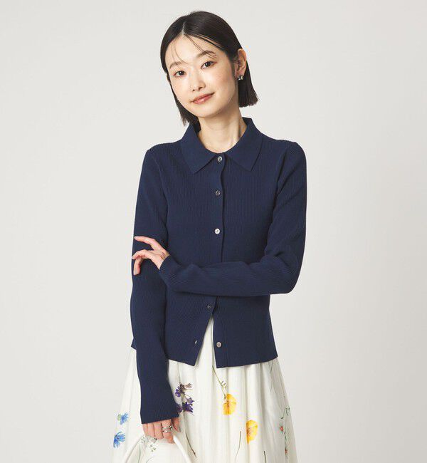 UNITED ARROWS green label relaxing「＜1_OF MINE＞エリツキ リブ ニット」|ニット・セーター|NAVY