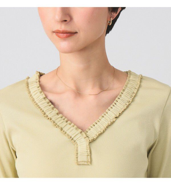 Ray BEAMS 「ギャザー ブレード Vネック トップス」|その他|