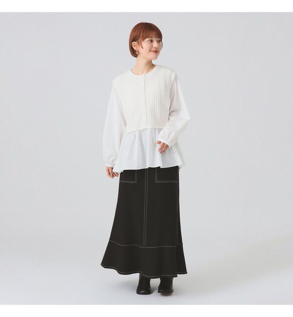 Ray BEAMS 「ケーブル ジャガード キリカエ シャツ」|シャツ・ブラウス|