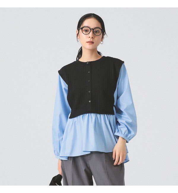 Ray BEAMS 「ケーブル ジャガード キリカエ シャツ」|シャツ・ブラウス|