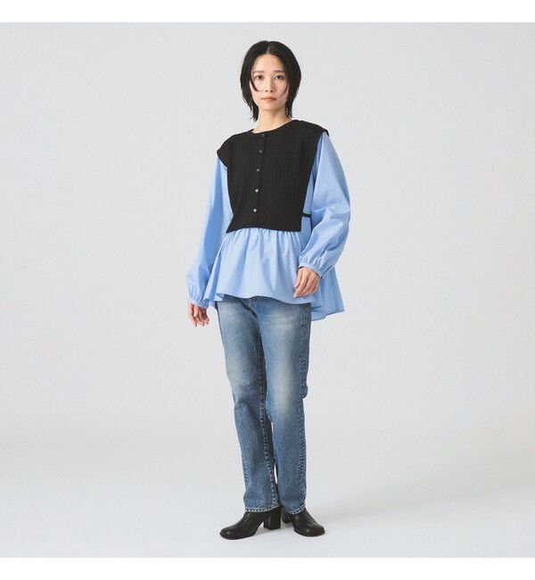 Ray BEAMS 「ケーブル ジャガード キリカエ シャツ」|シャツ・ブラウス|