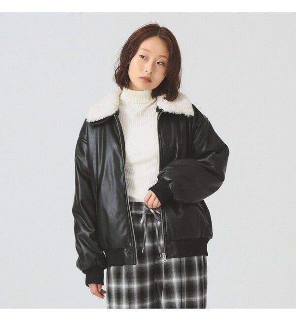 Ray BEAMS 「フェイクレザー ナカワタボマー ブルゾン」|ブルゾン・スタジャン|