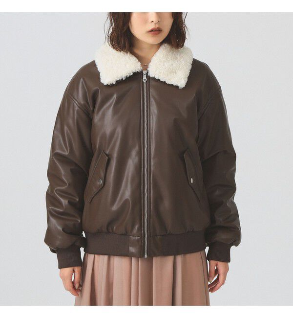 Ray BEAMS 「フェイクレザー ナカワタボマー ブルゾン」|ブルゾン・スタジャン|