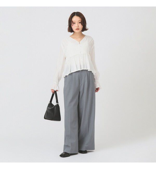 Ray BEAMS 「バックスリット ワイド パンツ」|チノ|