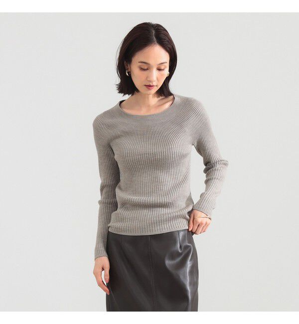 Demi-Luxe BEAMS 「ホールガーメント リブ プルオーバー」|ニット・セーター|BEIGE