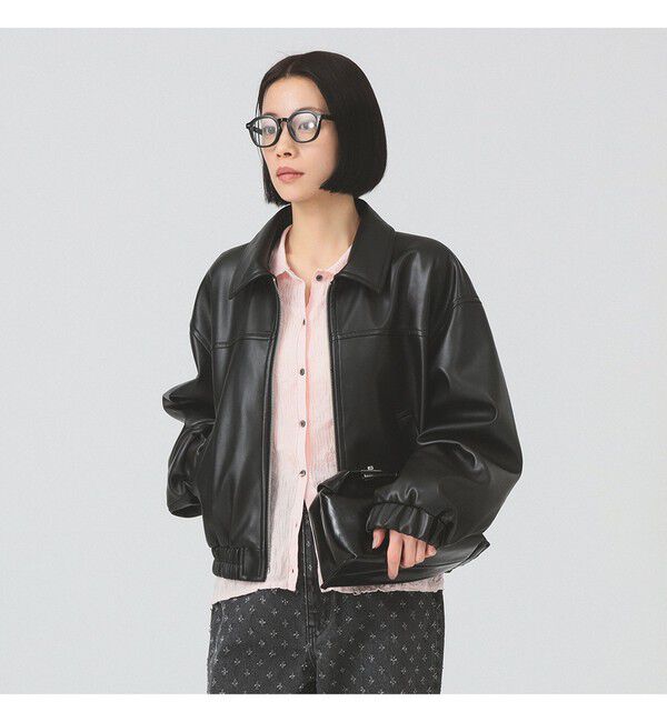 Ray BEAMS 「フェイクレザー ジップ ブルゾン」|ブルゾン・スタジャン|