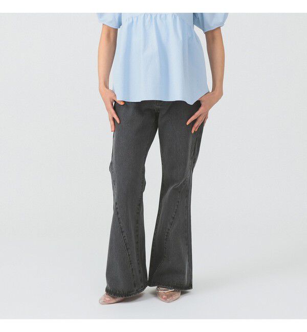 Ray BEAMS 「デニム フレア パンツ」|デニム|BLACK