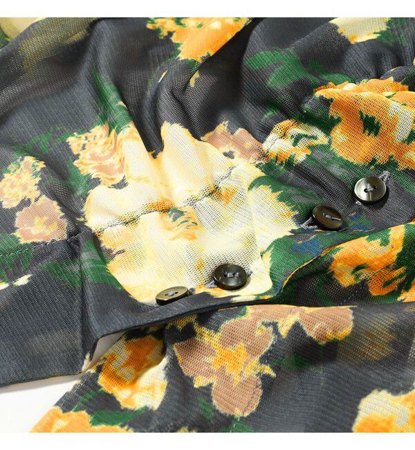 Ray BEAMS 「シアー フラワープリント カーディガン」|カーディガン|