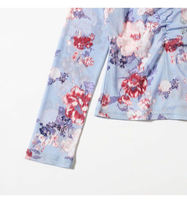 Ray BEAMS 「シアー フラワープリント カーディガン」|カーディガン|