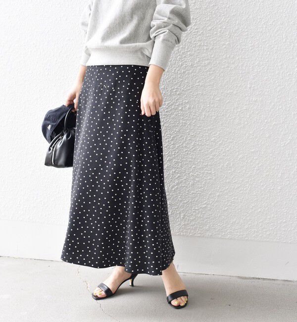 SHIPS for women「*〈手洗い可能〉ドット / 花柄 切替 セミフレア スカート ◇」|スカート|