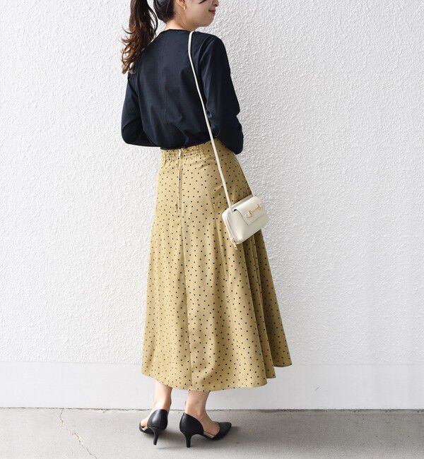 SHIPS for women「*〈手洗い可能〉ドット / 花柄 切替 セミフレア スカート ◇」|スカート|