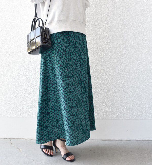 SHIPS for women「*〈手洗い可能〉ドット / 花柄 切替 セミフレア スカート ◇」|スカート|