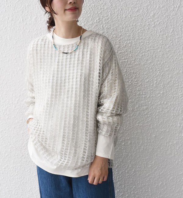 SHIPS for women「〈手洗い可能〉モヘヤ メッシュ プルオーバー◇」|ニット・セーター|
