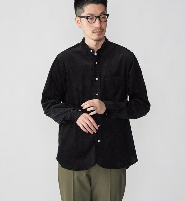 SHIPS「【SHIPS別注】IKE BEHAR: ワイドコーデュロイ バンドカラーシャツ」|シャツ・ブラウス|