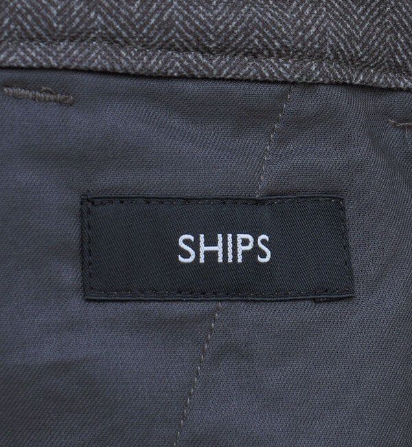 SHIPS「SHIPS: ツイード プリント ストレッチ イージー テーパード スラックス」|チノ|