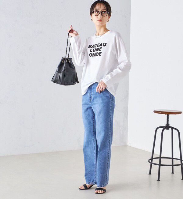SHIPS for women「ローズ ペトール ロング スリーブ プリント TEE」|Tシャツ・カットソー|
