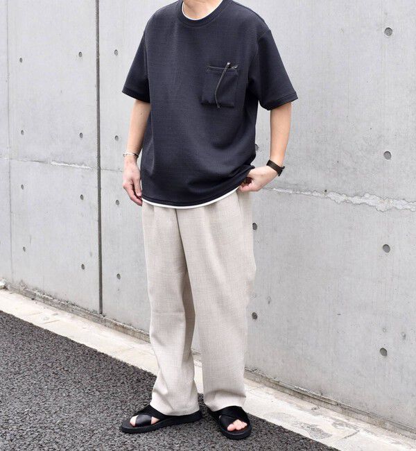 SHIPS any「【WEB限定】SHIPS any: ジャカード フェイクレイヤード ポケット Tシャツ◇」|Tシャツ・カットソー|