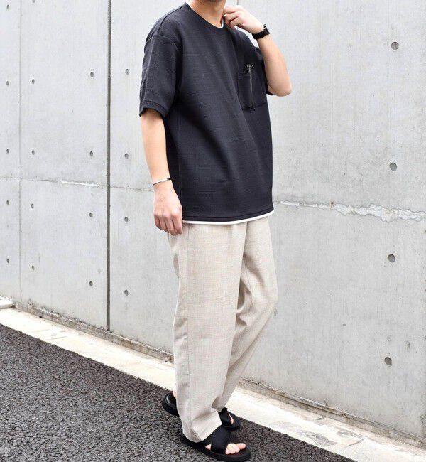 SHIPS any「【WEB限定】SHIPS any: ジャカード フェイクレイヤード ポケット Tシャツ◇」|Tシャツ・カットソー|