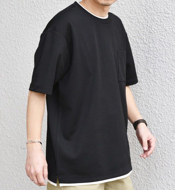 SHIPS any「【WEB限定】SHIPS any: ジャカード フェイクレイヤード ポケット Tシャツ◇」|Tシャツ・カットソー|