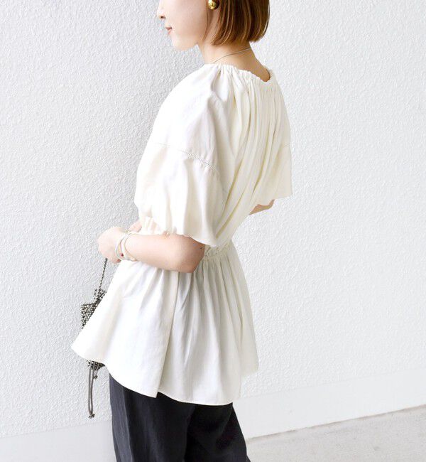 SHIPS for women「【WEB限定】〈洗濯機可能〉麻混 2WAY オフショルダー ブラウス」|シャツ・ブラウス|