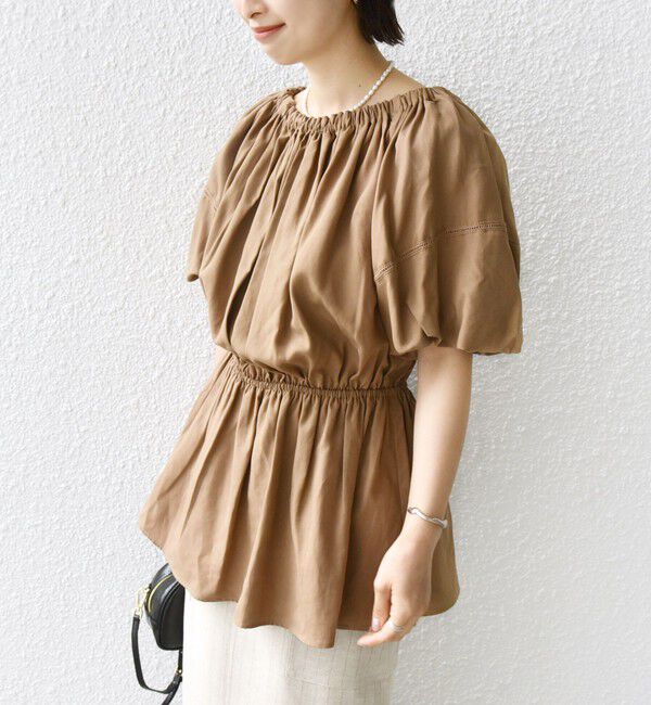 SHIPS for women「【WEB限定】〈洗濯機可能〉麻混 2WAY オフショルダー ブラウス」|シャツ・ブラウス|