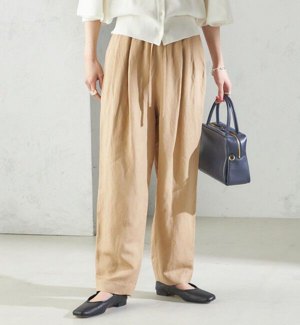 SHIPS for women「SHIPS Primary Navy Label:麻 レーヨン イージー パンツ」|その他|