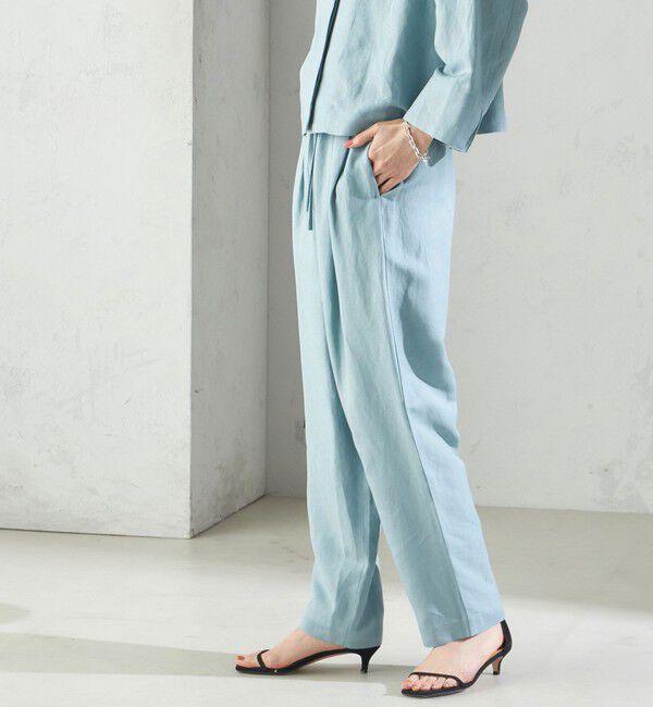 SHIPS for women「SHIPS Primary Navy Label:麻 レーヨン イージー パンツ」|その他|ライトブルー